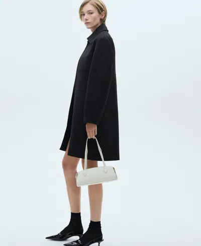 Mango Women's Zip Straight-cut Coat In Black