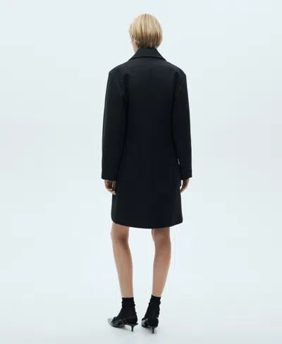 Mango Women's Zip Straight-cut Coat In Black