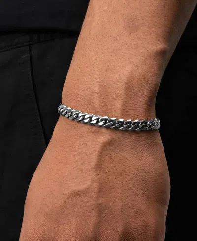 Rhona Sutton Stainless Steel Curb Chain Bracelet In Silver