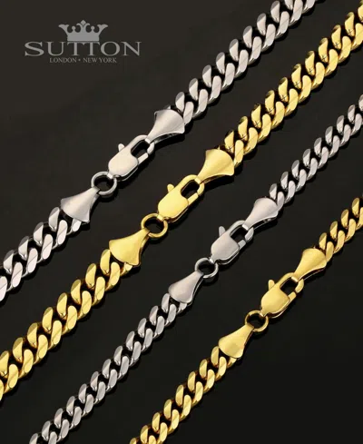 Rhona Sutton Stainless Steel Curb Chain Bracelet In Silver