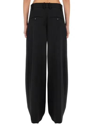 Isabel Marant Romina Pinstripe Crepe Wide Leg Pants In Black