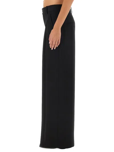 Isabel Marant Romina Pinstripe Crepe Wide Leg Pants In Black
