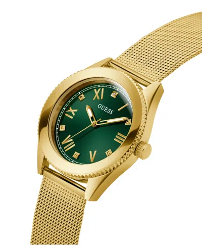 Guess Men's Analog Gold Tone Mesh Watch, 44mm In Gold Tone