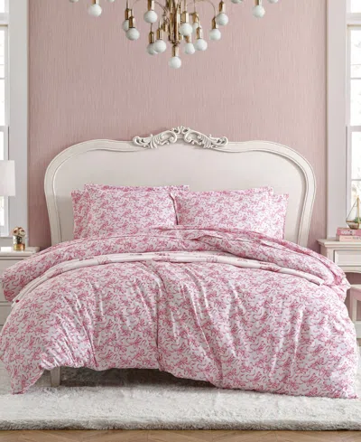 Shop Betsey Johnson Ballet Bows Reversible 3-pc. Duvet Cover Set, Full/queen In Petal Pink