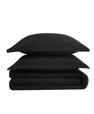 Brooklyn Loom Solid Cotton Percale 2-pc. Comforter Set, Twin/twin Xl In Black