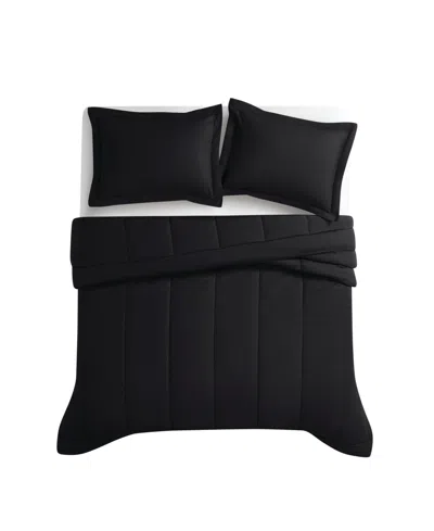 Brooklyn Loom Solid Cotton Percale 2-pc. Comforter Set, Twin/twin Xl In Black