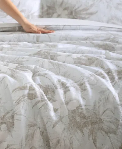 Tommy Bahama Home Beachway Blooms Reversible 3-pc. Comforter Set, Full/queen In Day Grey