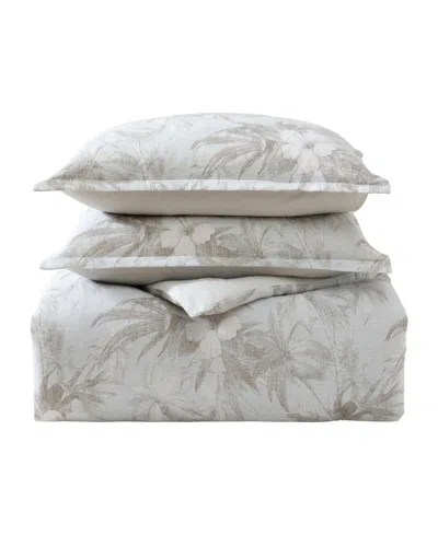 Tommy Bahama Home Beachway Blooms Reversible 3-pc. Comforter Set, Full/queen In Day Grey