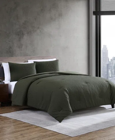 Kenneth Cole New York Houndstooth Embossed 2-pc. Comforter Set, Twin In Forest Green