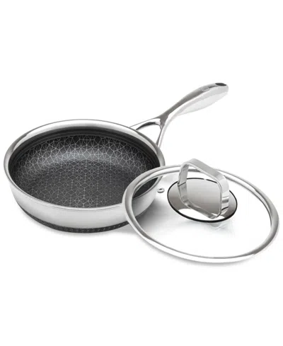 Livwell Diamondclad 8" Hybrid Nonstick Stainless Steel Frying Pan With Tempered Glass Lid In Silver