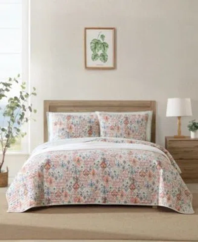 Tommy Bahama Home Ikat Tropics Reversible 3-pc. Quilt Set, Full/queen In Light Khaki,jungle Green