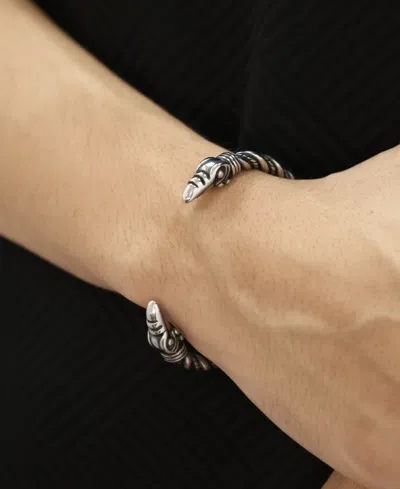 Rhona Sutton Twisted Eagle Stainless Steel Bangle In Silver