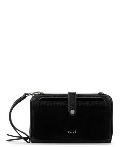 The Sak Iris Smartphone Crossbody In Black Suede Block