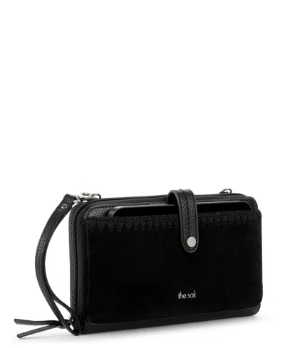 The Sak Iris Smartphone Crossbody In Black Suede Block