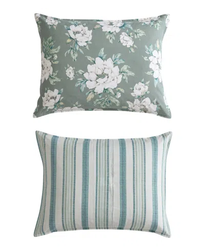 Laura Ashley Wisley Floral Reversible 5-pc. Comforter Set, Twin In Sage Green