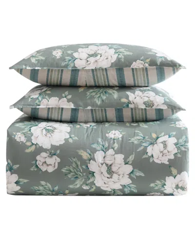 Laura Ashley Wisley Floral Reversible 5-pc. Comforter Set, Twin In Sage Green