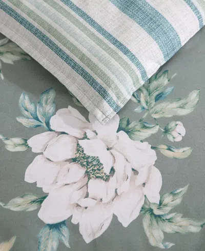 Laura Ashley Wisley Floral Reversible 5-pc. Comforter Set, Twin In Sage Green