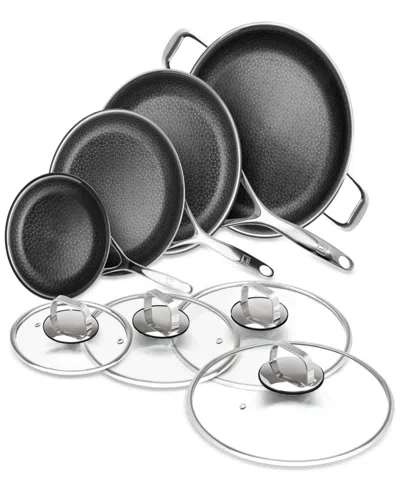 Livwell Diamondclad 8-pc. Hybrid Nonstick Stainless Steel Frypan Set In Silver