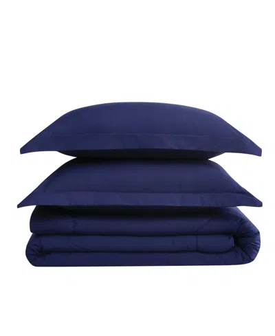 Brooklyn Loom Solid Cotton Percale 2-pc. Comforter Set, Twin/twin Xl In Navy