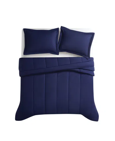 Brooklyn Loom Solid Cotton Percale 2-pc. Comforter Set, Twin/twin Xl In Navy
