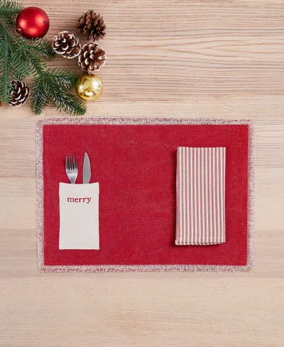 Avanti Merry Polyester 8 Piece Placemats/napkins Set In Red