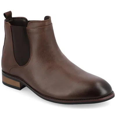 Vance Co. Vance Men's Landon Wide Width Chelsea Dress Boot In Brown
