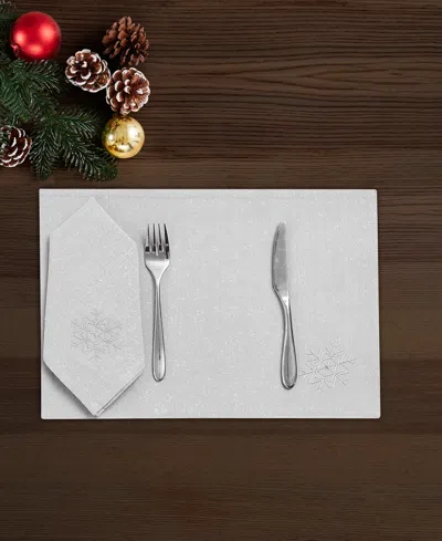 Avanti Shimmer Polyester 8 Piece Placemats/napkins Set In Silver