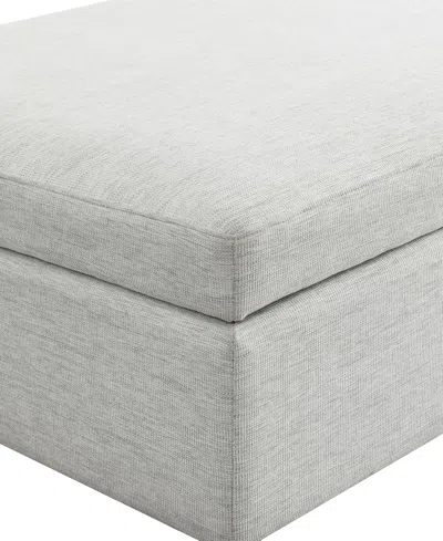 Abbyson Living 35.8" Wood Wren Square Storage Ottoman In Ivory