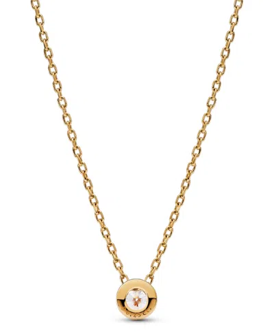 Pandora Era Lab-grown Diamond Bezel Pendant Necklace In Gold