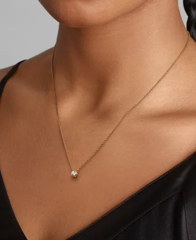 Pandora Era Lab-grown Diamond Bezel Pendant Necklace In Gold