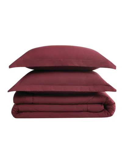 Brooklyn Loom Solid Cotton Percale 2-pc. Comforter Set, Twin/twin Xl In Burgundy