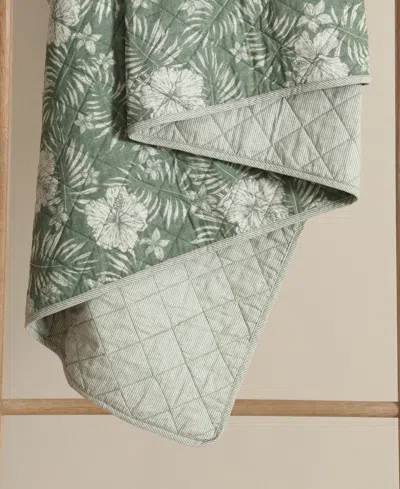 Tommy Bahama Home Hibiscus Jungle Reversible 3-pc. Quilt Set, Full/queen In Jungle Green