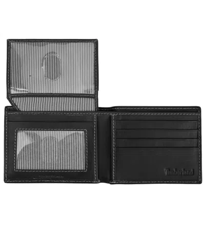 Timberland Men's Cloudy Passcase Leather Wallet In Black
