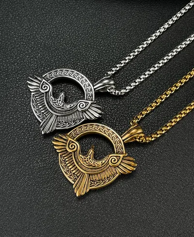 Rhona Sutton Eagle Stainless Steel Pendant Necklace In Silver