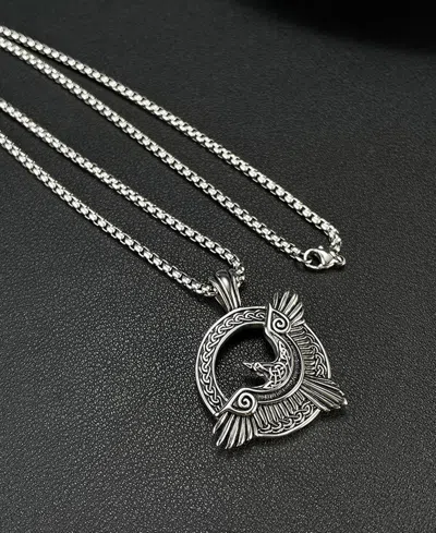 Rhona Sutton Eagle Stainless Steel Pendant Necklace In Silver