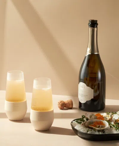 Rabbit Freezable Champagne Glasses, Set Of 2 In Lt Beige