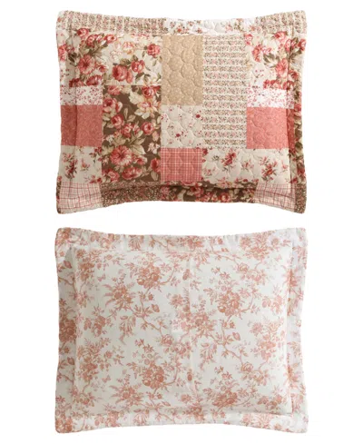 Laura Ashley Harrietta Patchwork Reversible 3-pc. Quilt Set, King In Rosewood,gold