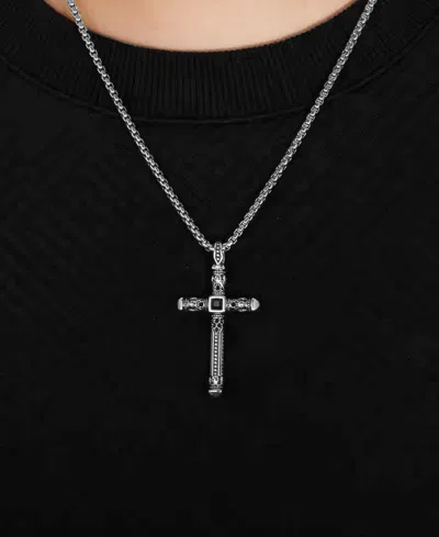 Rhona Sutton Biblical Cross Stainless Steel Pendant Necklace In Silver
