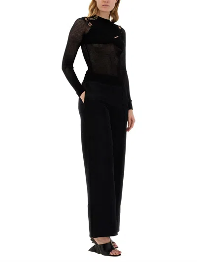 Off-white Pleated Wool-twill Wide-leg Pants In Black