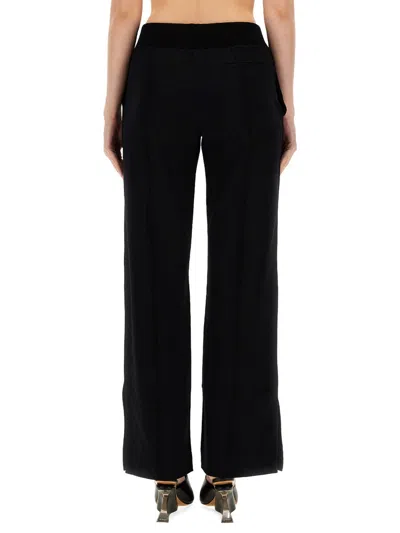 Off-white Pleated Wool-twill Wide-leg Pants In Black
