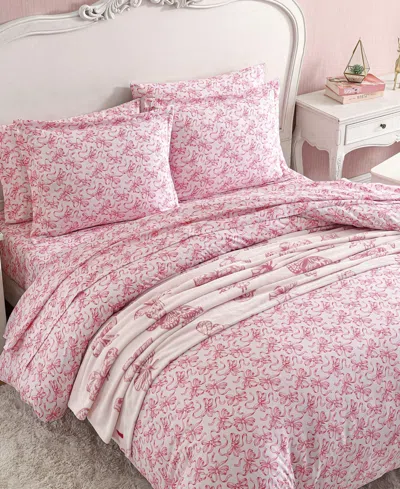 Betsey Johnson Wonderland Stripe Reversible 3-pc. Duvet Cover Set, Full/queen In Petal Pink