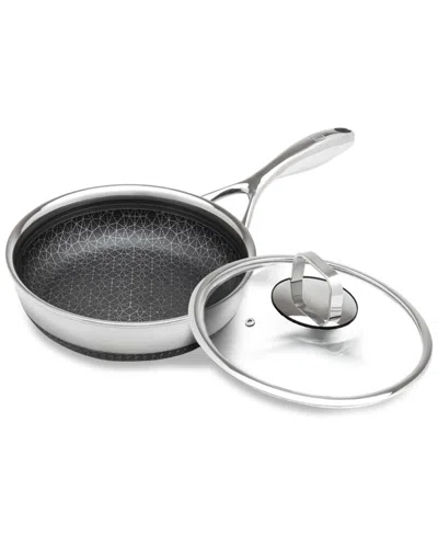 Shop Livwell Diamondclad 10" Hybrid Nonstick Stainless Steel Frypan With Lid In Silver