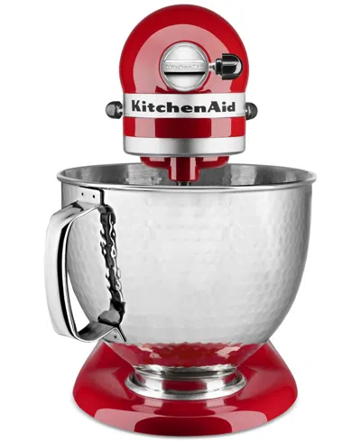 Kitchenaid Artisan Series 5-qt. Tilt-head Stand Mixer With Hammered Bowl In Empire Red