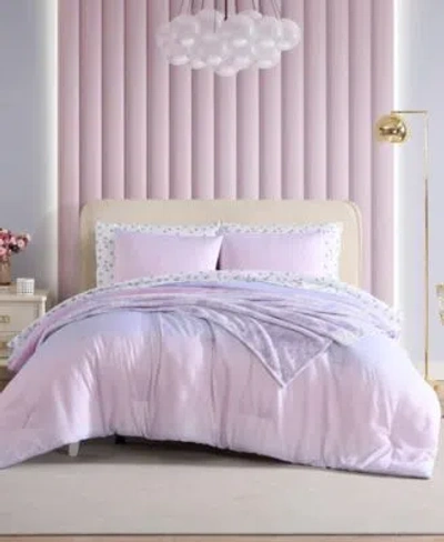 Betsey Johnson Ombre Reversible Comforter Sets In Raspberry Purple