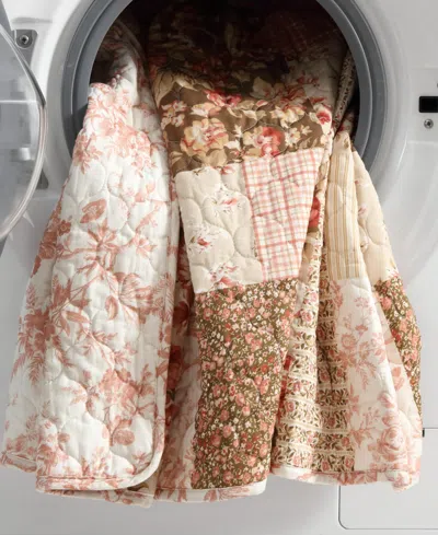 Laura Ashley Harrietta Patchwork Reversible 2-pc. Quilt Set, Twin In Rosewood,gold