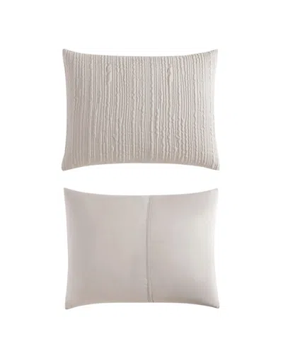 Kenneth Cole New York Serenity Wavy Lines Embossed 3-pc. Comforter Set, King In Light Beige