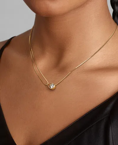 Pandora Infinite Lab-grown Diamond Double Chain Collier Necklace In Gold