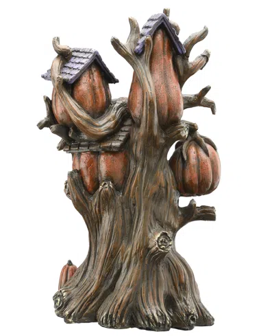 National Tree Company 12" Tree Of Jack O' Lanterns Decoration, Led Lights, Halloween Collection In Orange