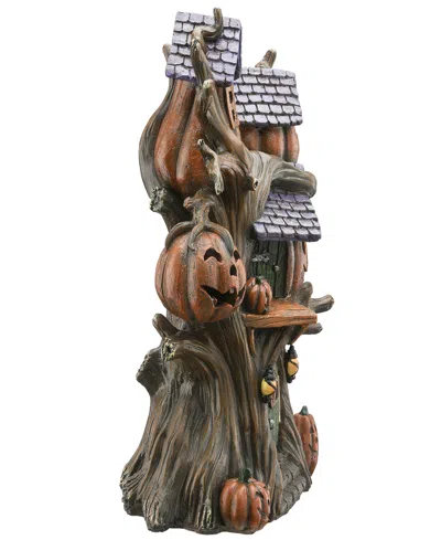 National Tree Company 12" Tree Of Jack O' Lanterns Decoration, Led Lights, Halloween Collection In Orange