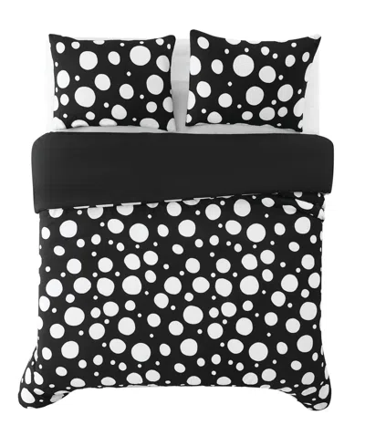 Truly Soft Sophia Dot 3-pc. Comforter Set, Full/queen In Black,white